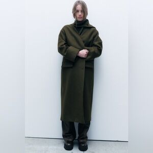 Zara Manteco Wool Scarf Coat